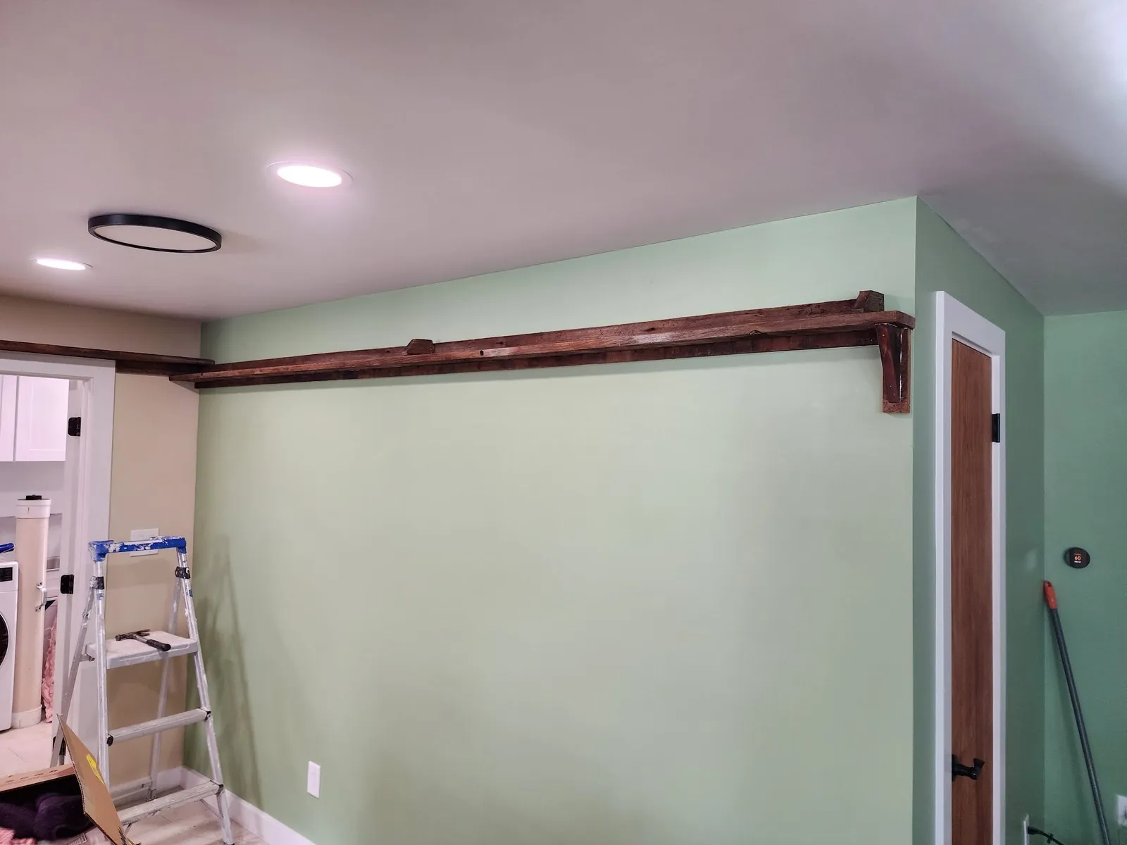Barn-door hallway feature